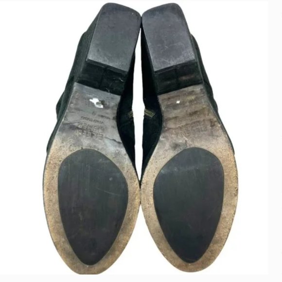 Eileen Fisher Coax Black Soft Grained Texture Leather Platform Boots - Size 9. - Picture 10 of 14